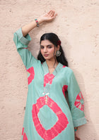 Mint Red Tie-Dye Modal Kurta Set