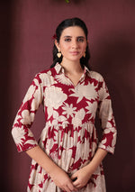 RED BOTANICAL DRESS