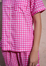 Rosy Grid Night Suit