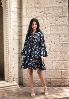 Blue Lotus Flared Dress