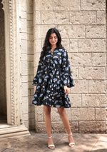 Blue Lotus Flared Dress