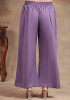 Lavender elegance Embroidered Suit Set