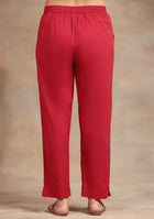 Crimson Elegance Embroidered Suit Set