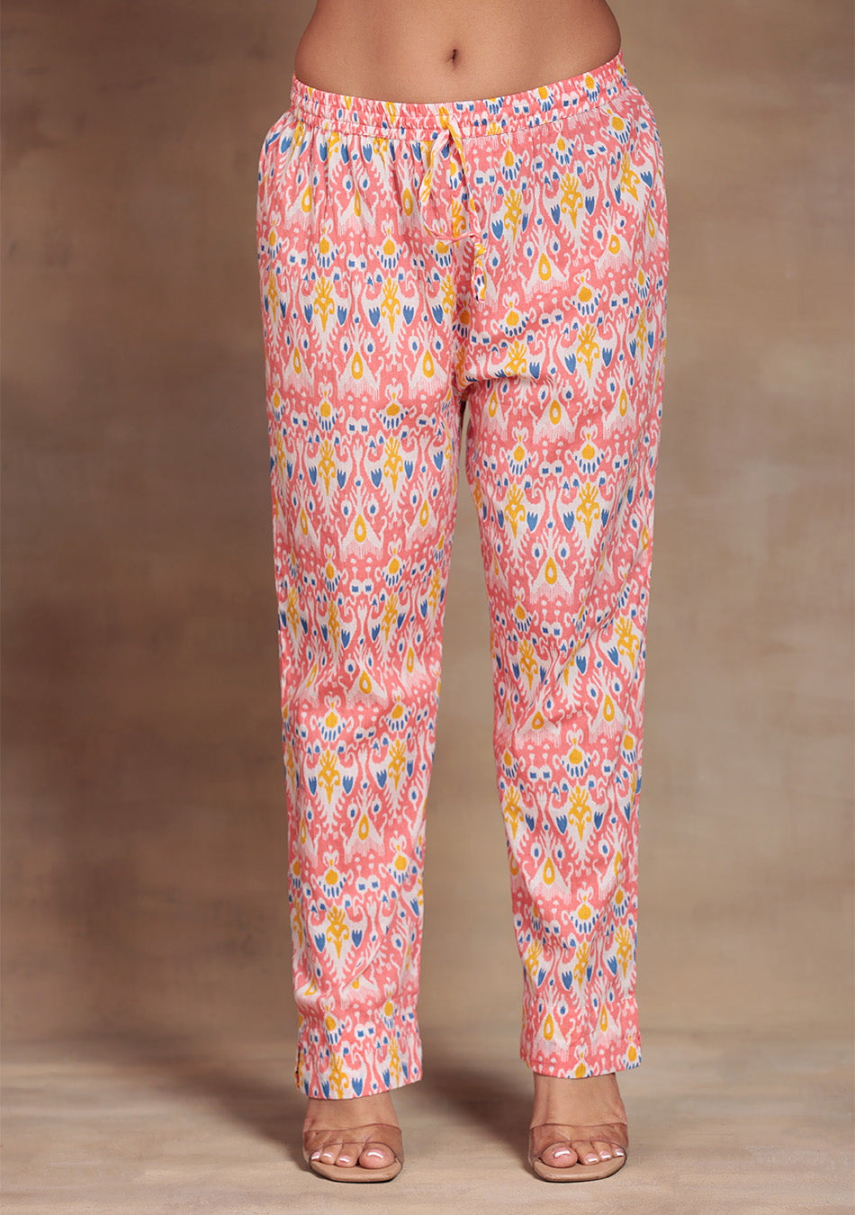 Coral Ikkat Glow Co-ord Set