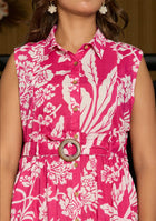 Dark Pink Floral Aura Dress