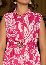 Dark Pink Floral Aura Dress
