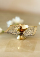 Square Shaped Brass Diya