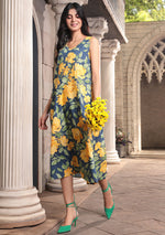 Tropical sky floral dress