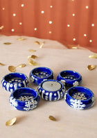Handcrafted Blue painted Diya