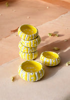 Handcrafted Yellow painted Diya