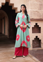 Mint Red Tie-Dye Modal Kurta Set