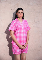 Rosy Grid Night Suit