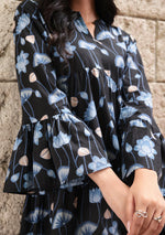 Blue Lotus Flared Dress