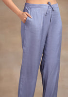 Dusty Blue Abstract print Suit Set