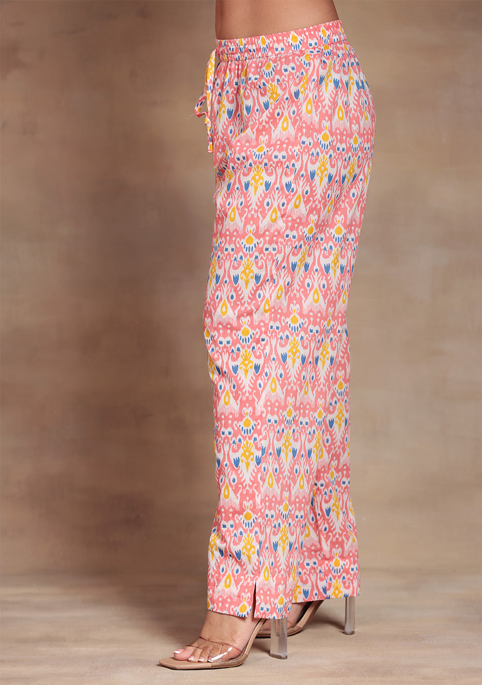 Coral Ikkat Glow Co-ord Set