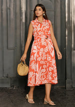 Tangerine Floral Aura Dress