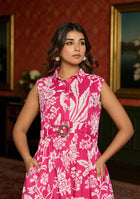 Dark Pink Floral Aura Dress