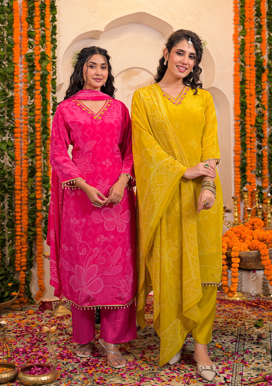 Mustard Glow Crepe Suit Set
