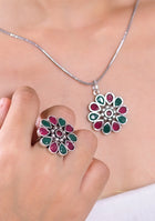 Crimson & Ivy Blossom Pendant Set