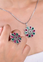 Crimson & Ivy Blossom Pendant Set