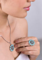 Teal Bloom Pendant Set