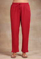 Crimson Elegance Embroidered Suit Set