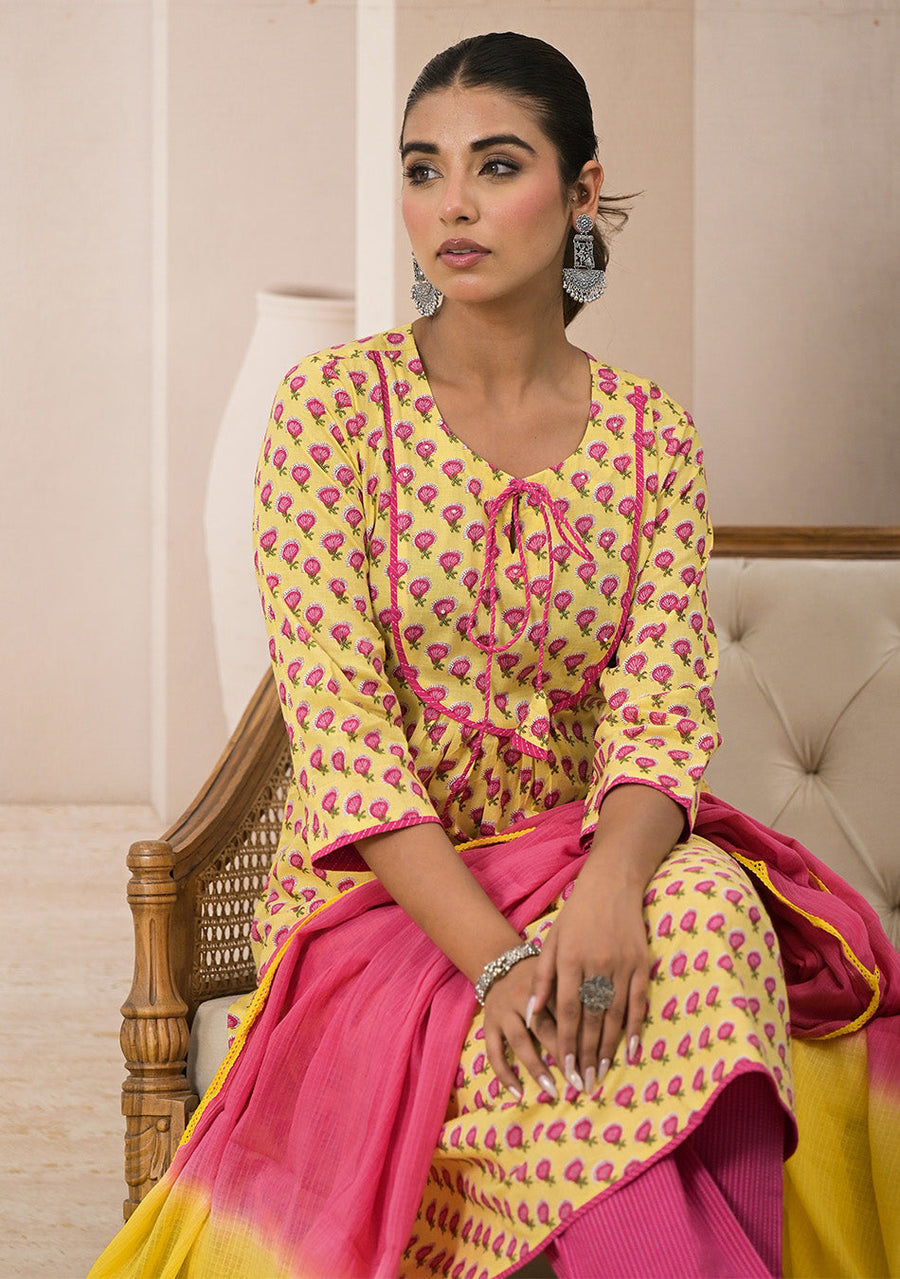 Sunshine Bloom Anarkali Suit Set