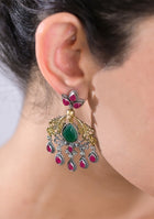 Peacock Jewel Dangle Earrings