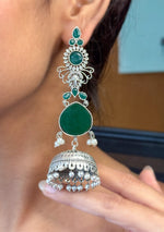 Emerald Drape Jhumkas