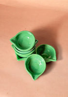 Green glazed diya set of 6