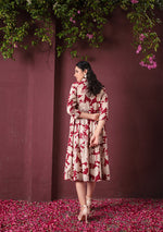 RED BOTANICAL DRESS