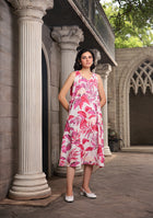 Rosy Leaf Long Dress