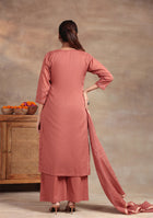 Rust  Elegance embroidered suit set