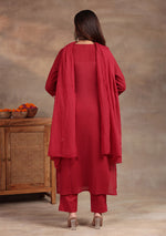 Garnet Glow Cotton Suit Set