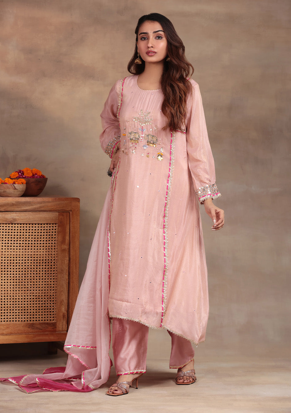 Blossom Pearl Embroidered Suit Set