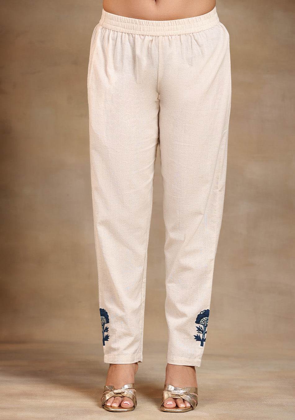 Indigo Floral Motif Suit Set