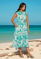 Aqua Floral Aura Dress