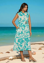 Aqua Floral Aura Dress