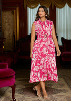 Dark Pink Floral Aura Dress