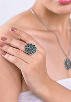 Emerald Blossom Pendant Set