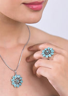 Teal Bloom Pendant Set