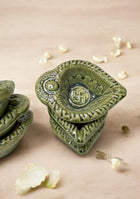 Olive Swastic Diya Set of 6