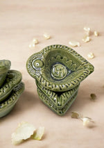 Olive Swastic Diya Set of 6
