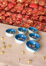 Sky blue floral diya