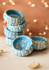 sky blue hand painted Diya