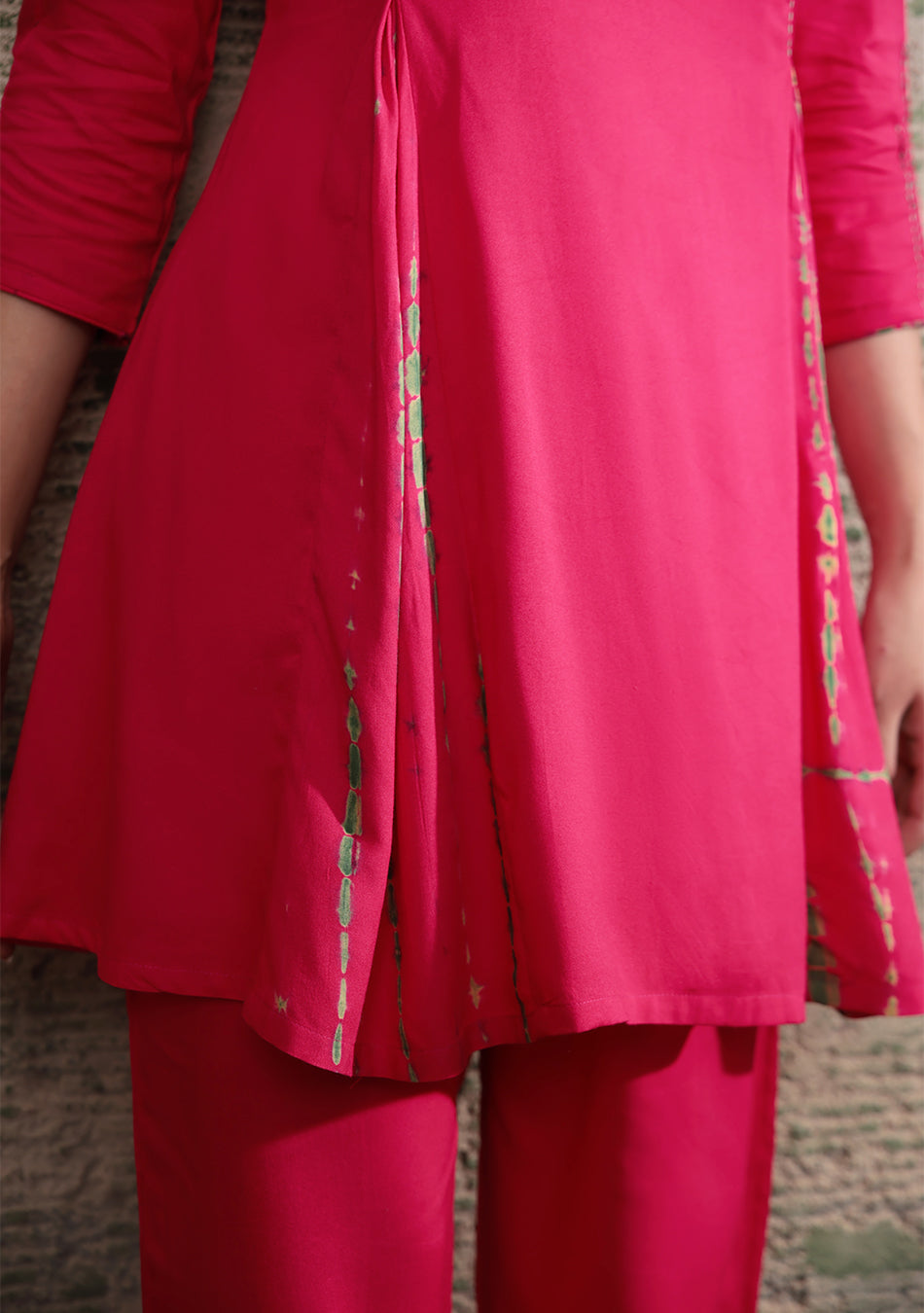 Ammanya Magenta Shibori Split Co-ord Set