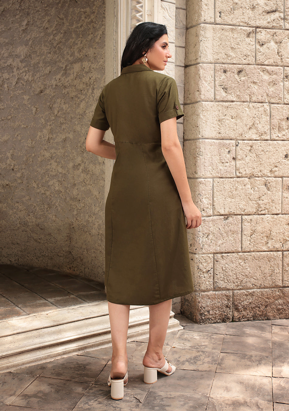 Earthcore Olive Midi Dress