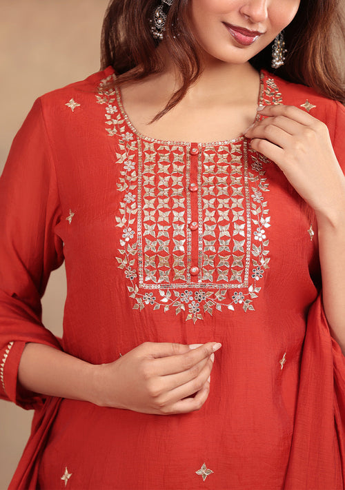 Amber Glow Handwork Suit Set