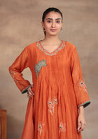 Sunset Glow Embroidered Anarkali Suit Set