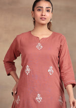 Rust  Elegance embroidered suit set